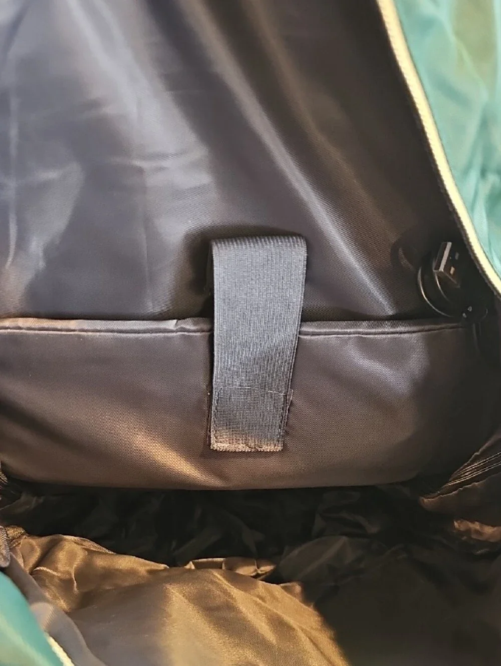Green Men's & Women's Backpack with Brown Accents